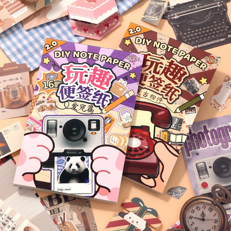 Xinmo Creative Fun Full Set Pet Sticky Notes Journal Drawing Materials Diy Gift Vintage Sticker Set - Image 2